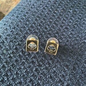 Kate spade square spade earrings -gold